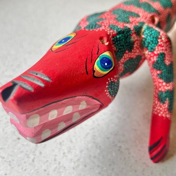 Signed Alebrije Lizard By Francisco Sosa Ojeda Mexico Folk Art Wood Sculpture - Picture 6 of 12